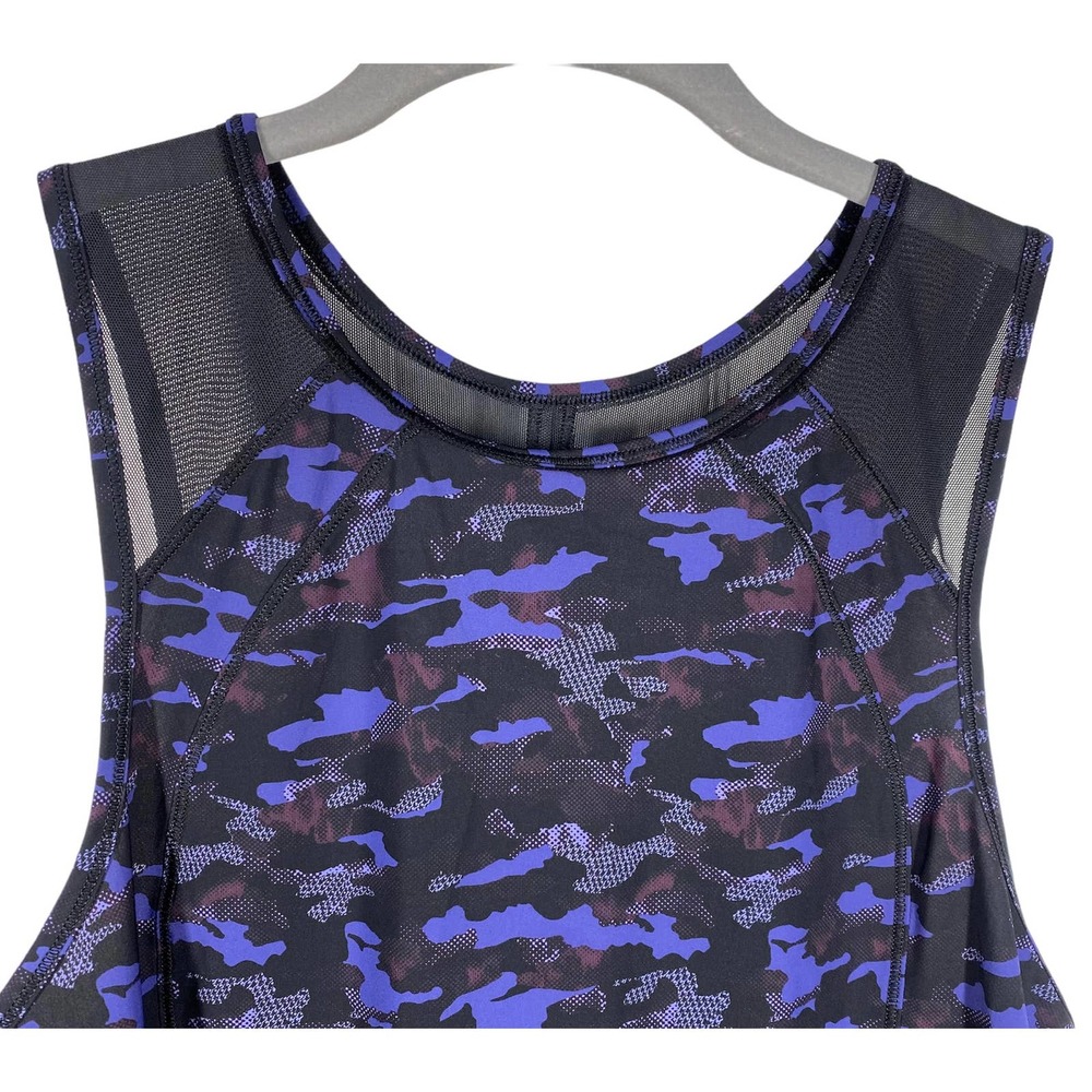 Lululemon Sculpt Camo Mesh Athletic Tank Top Blue Purple Black - Picture 4 of 7